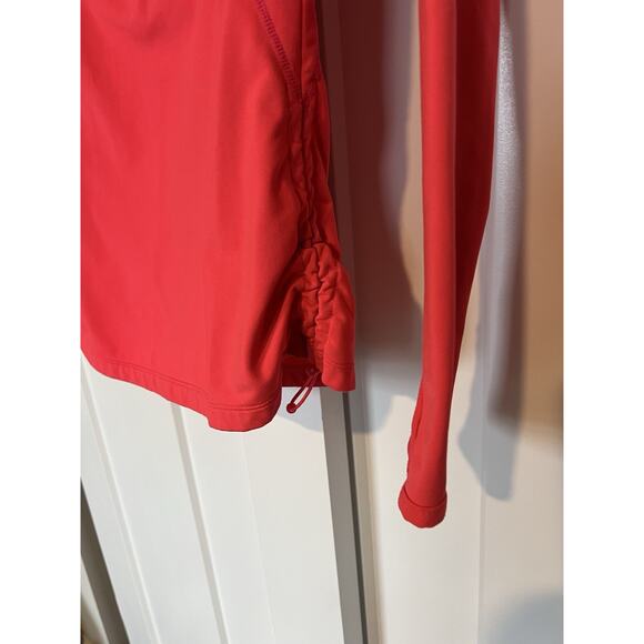 Athleta Women's 1/2 Zip Pullover Size Small Breathable Thumb Holes Pink Coral - Picture 3 of 10